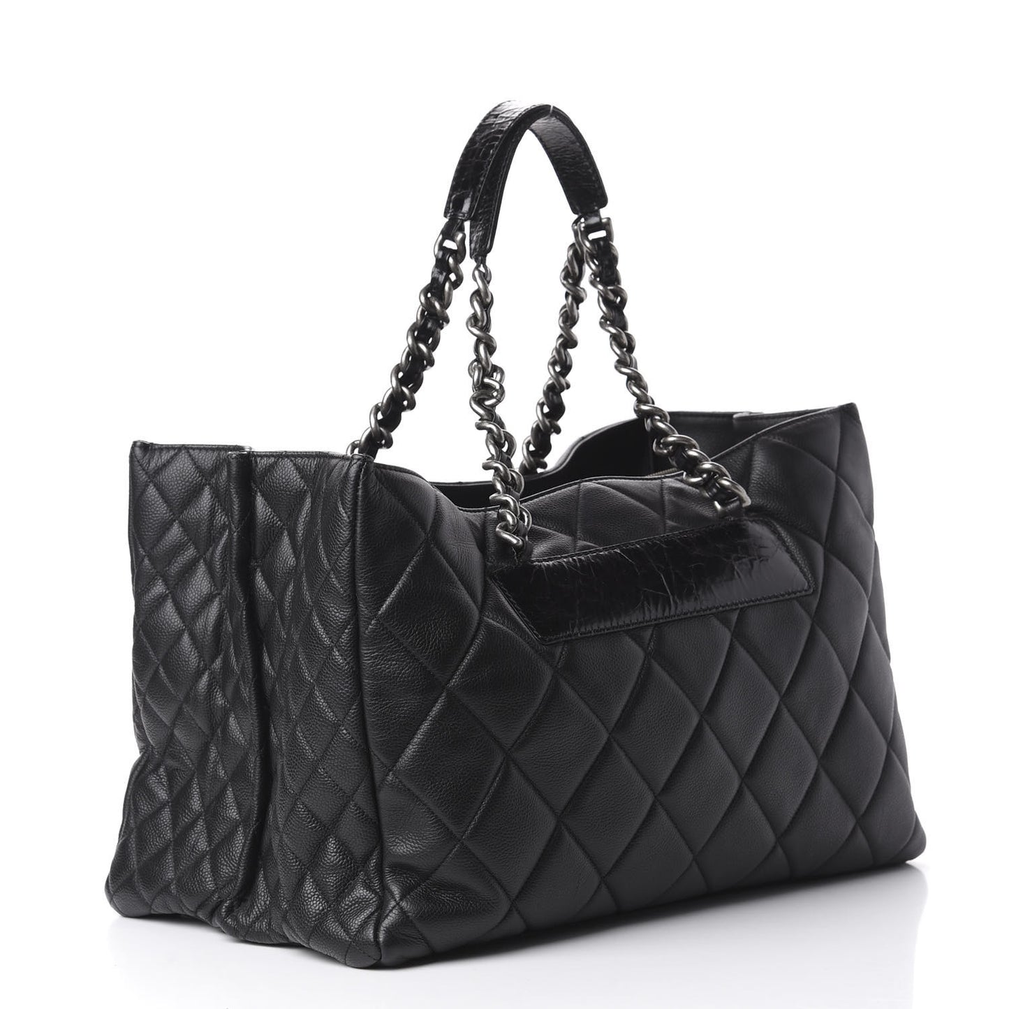 Caviar Quilted Coco Casual Tote Black