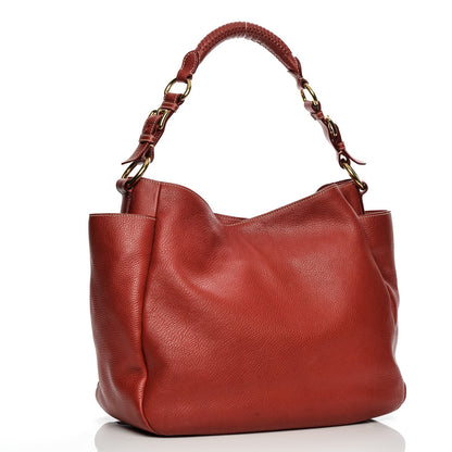 Prada Vitello Daino Side Pocket Hobo Rosso 3 of 10