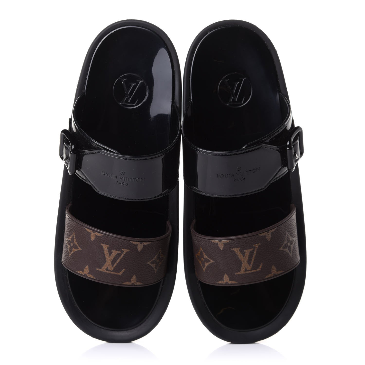 Louis Vuitton Monogram Sunbath Flat Mule Sandals 41 Black 5 of 9
