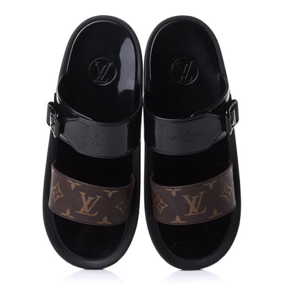 Louis Vuitton Monogram Sunbath Flat Mule Sandals 41 Black 5 of 9