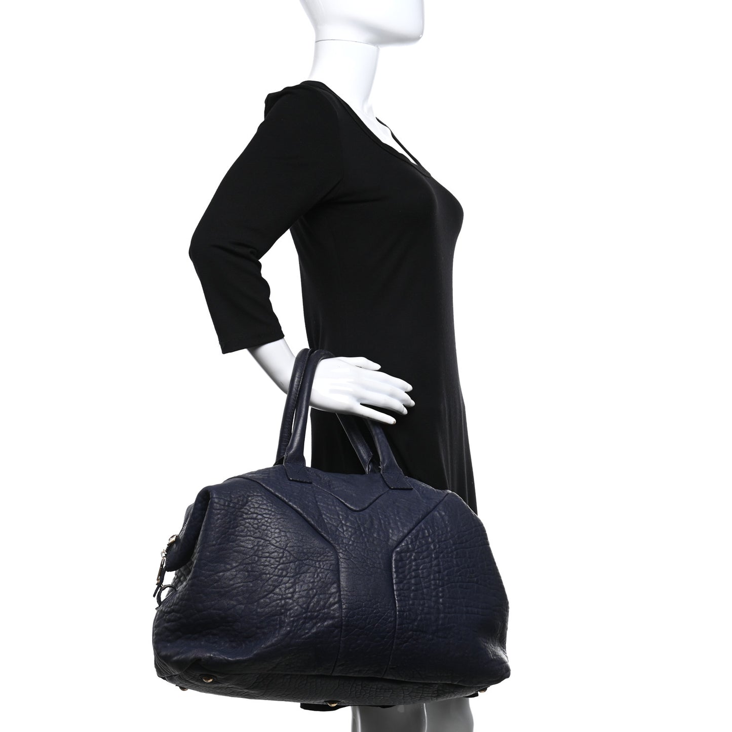 Pebbled Lambskin Medium Easy Sac Navy