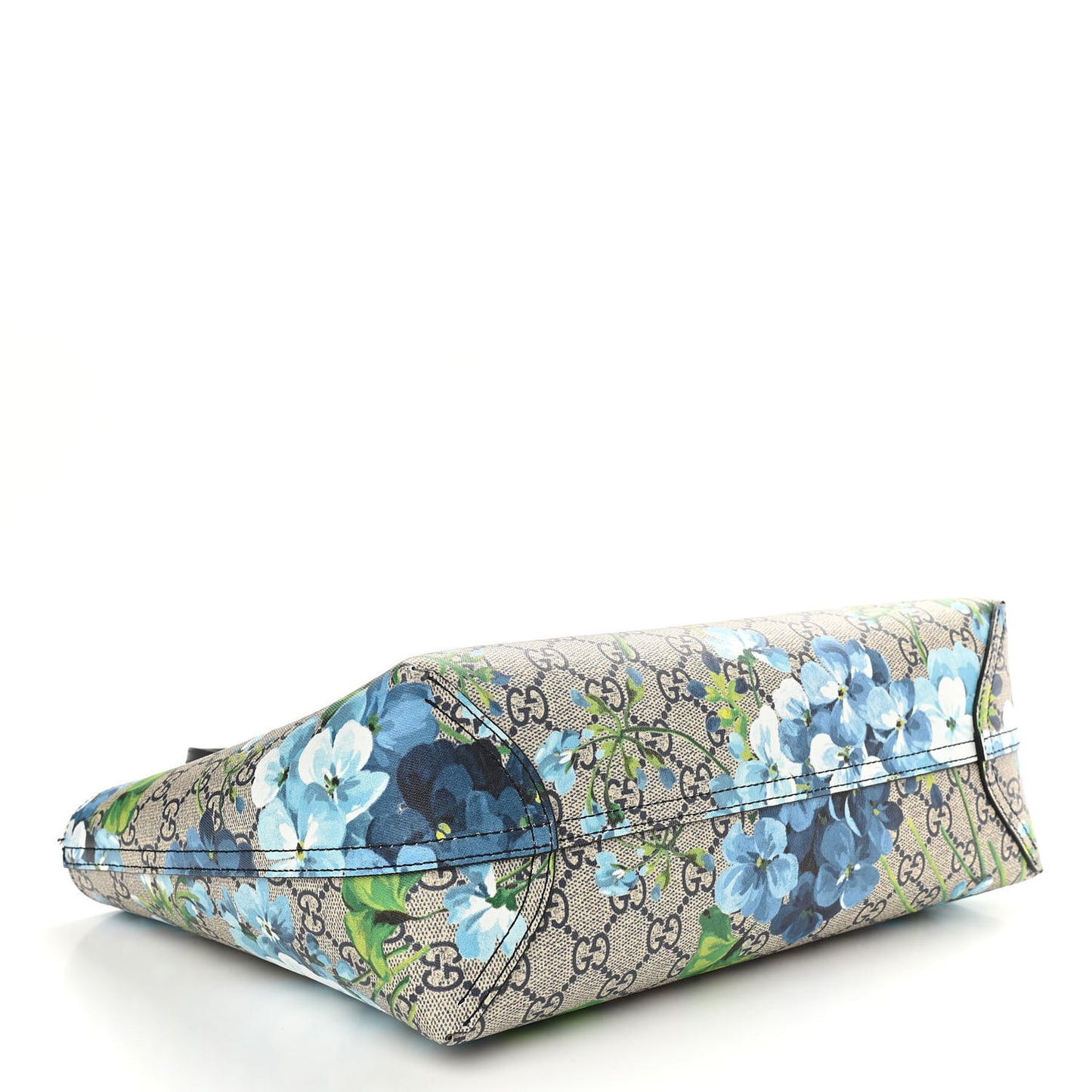 GG Supreme Monogram Blooms Small Reversible Tote Beige Blue Navy
