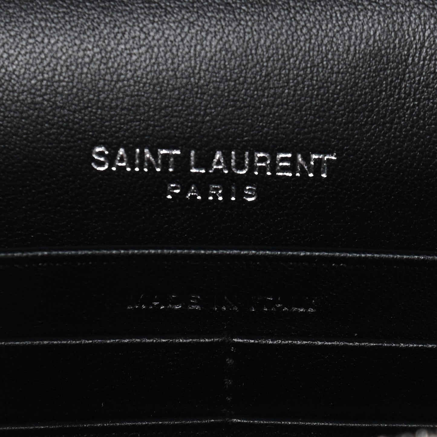 Calfskin Crocodile Embossed Kate Monogram Tassel Chain Wallet Black