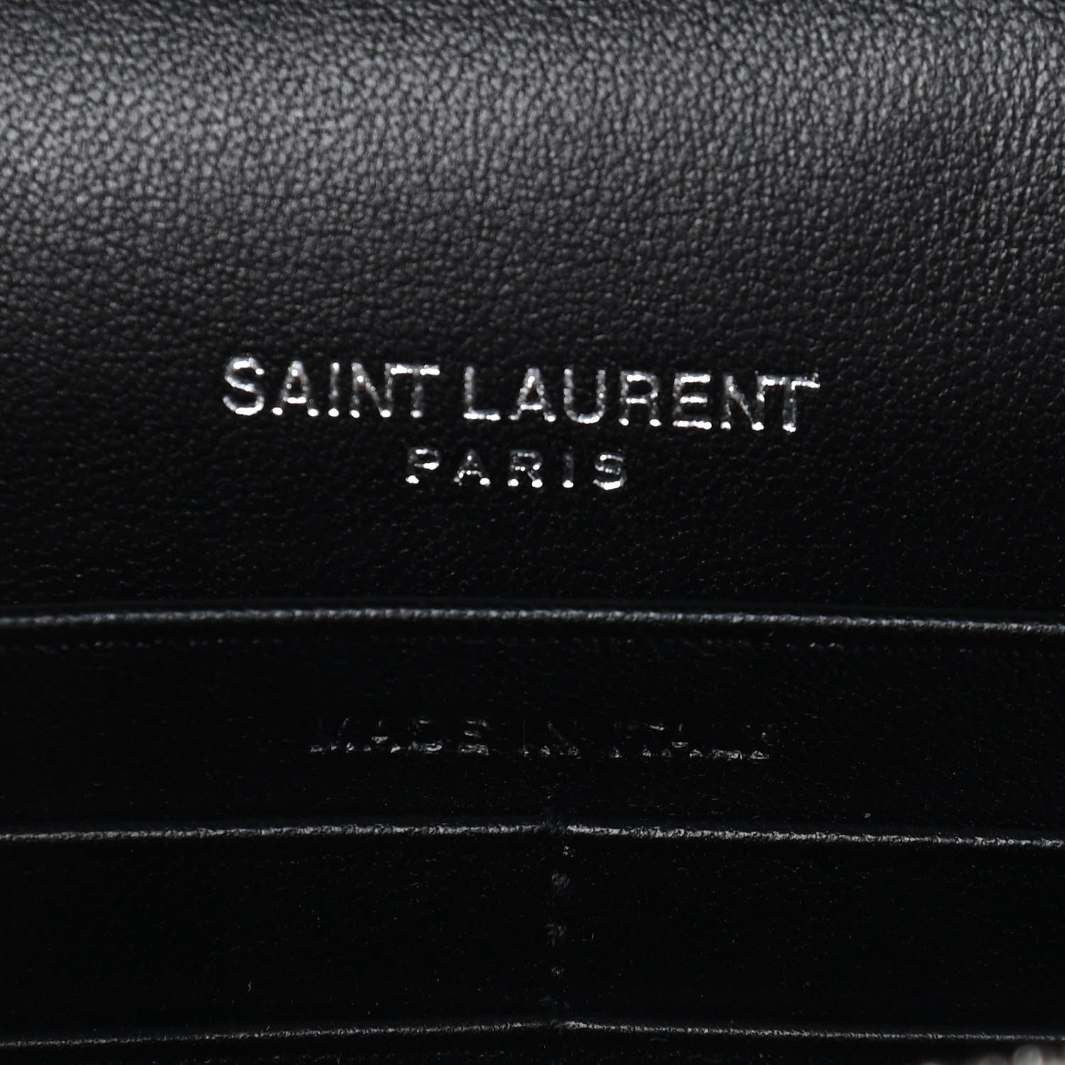 Saint Laurent Calfskin Crocodile Embossed Kate Monogram Tassel Chain Wallet Black 6 of 8