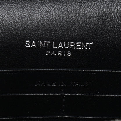 Saint Laurent Calfskin Crocodile Embossed Kate Monogram Tassel Chain Wallet Black 6 of 8