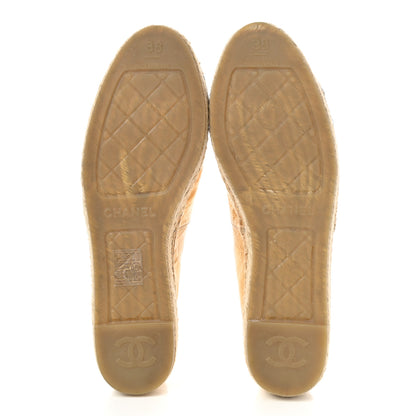 Chanel Laminated Lambskin Grosgrain CC Espadrilles 38 Gold Black 5 of 7