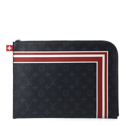Louis Vuitton Monogram Cobalt Striped Pochette Jour GM 1 of 7