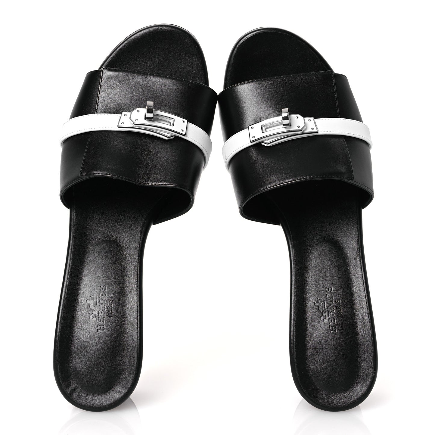 Calfskin Gigi 50 Sandals 40 White Black