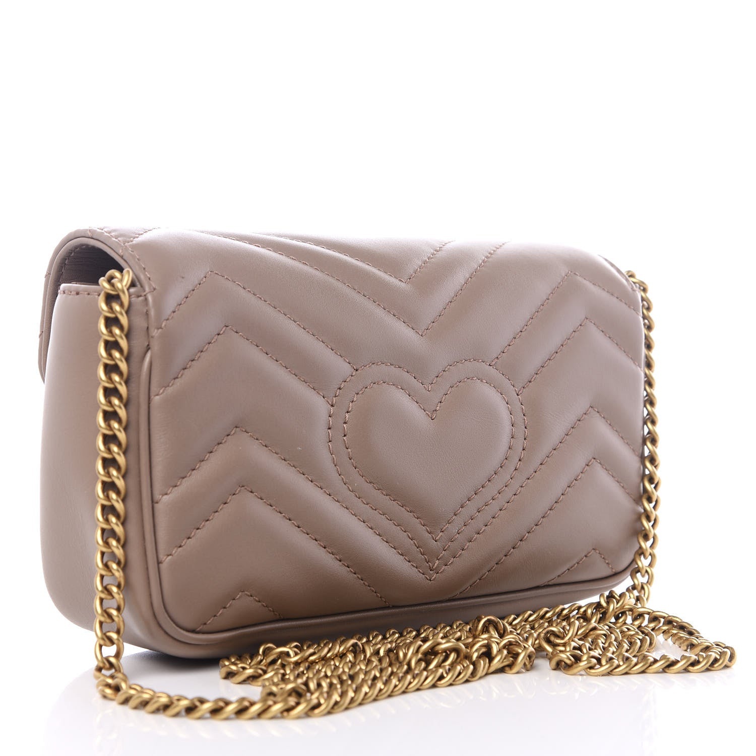 Gucci Calfskin Matelasse Super Mini GG Marmont Shoulder Bag Porcelain Rose 2 of 8