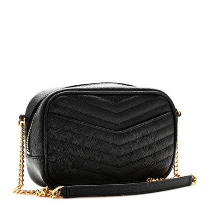 Saint Laurent Grain De Poudre Matelasse Monogram Mini Lou Camera Bag Black 3 of 10