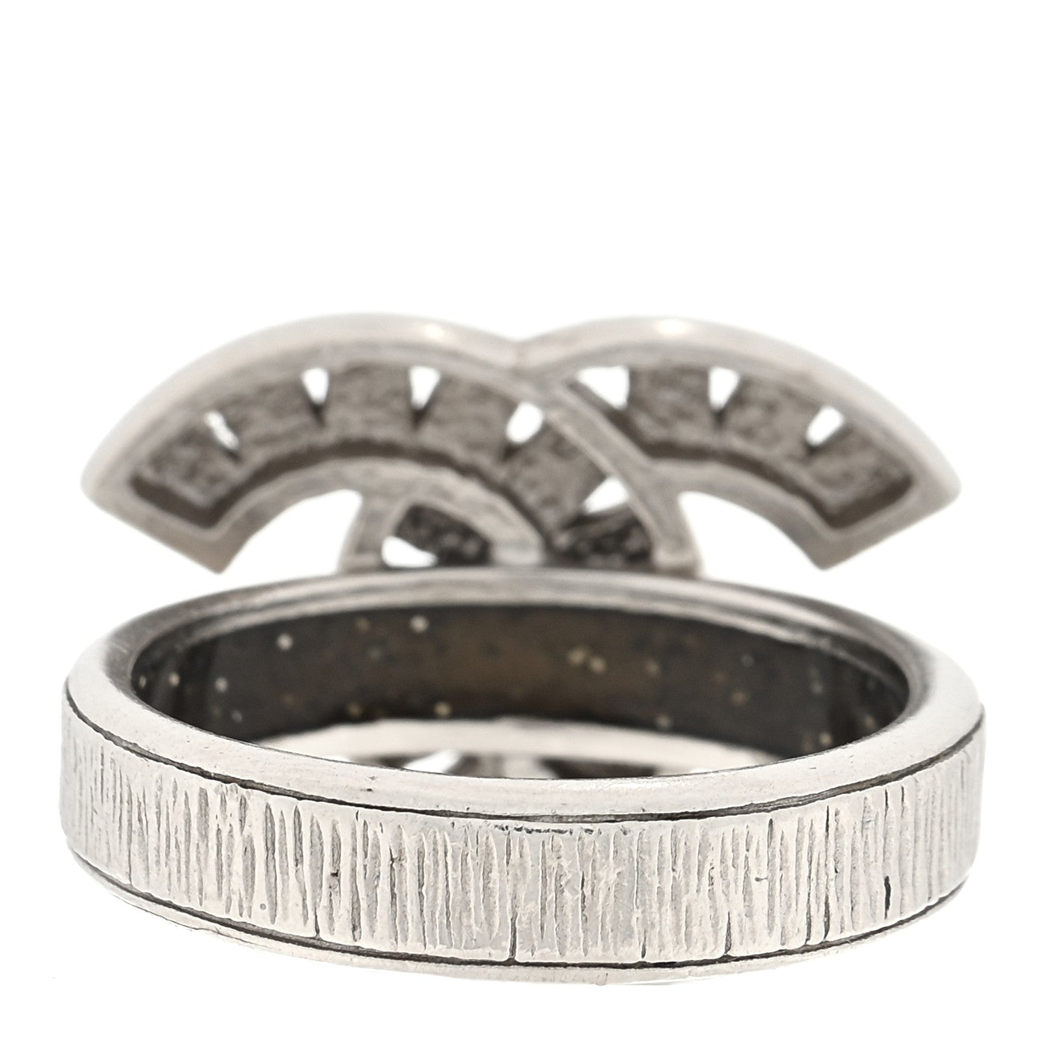 Chanel Crystal CC Ring 53 6.25 Silver 3 of 4