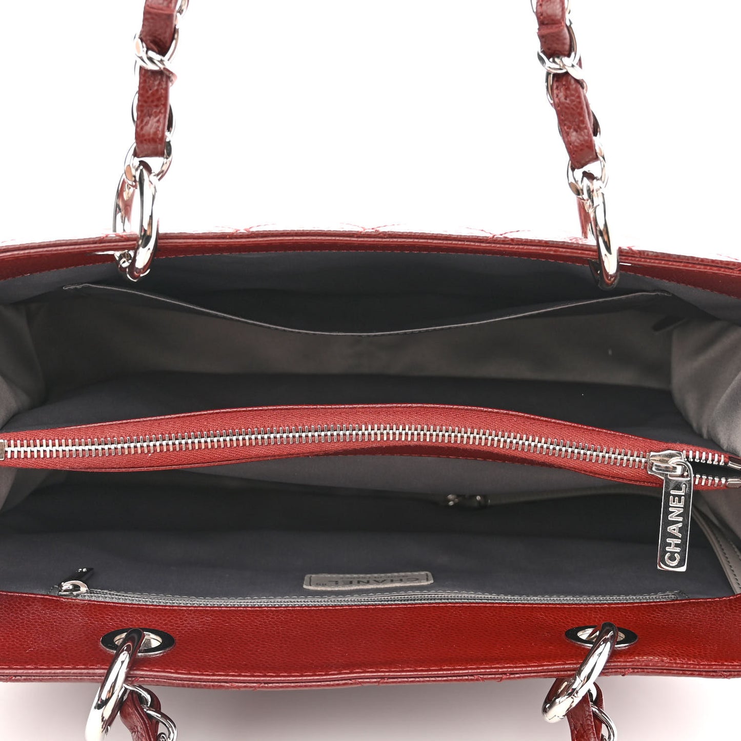 Caviar Quilted Grand Shopping Tote GST Dark Red