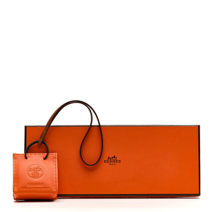 Hermes Milo Lambskin Swift Shopping Bag Charm Feu Gold 5 of 5