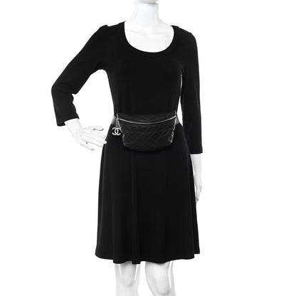 Chanel Grained Calfskin Quilted Waist Belt Bag Black 2 of 14