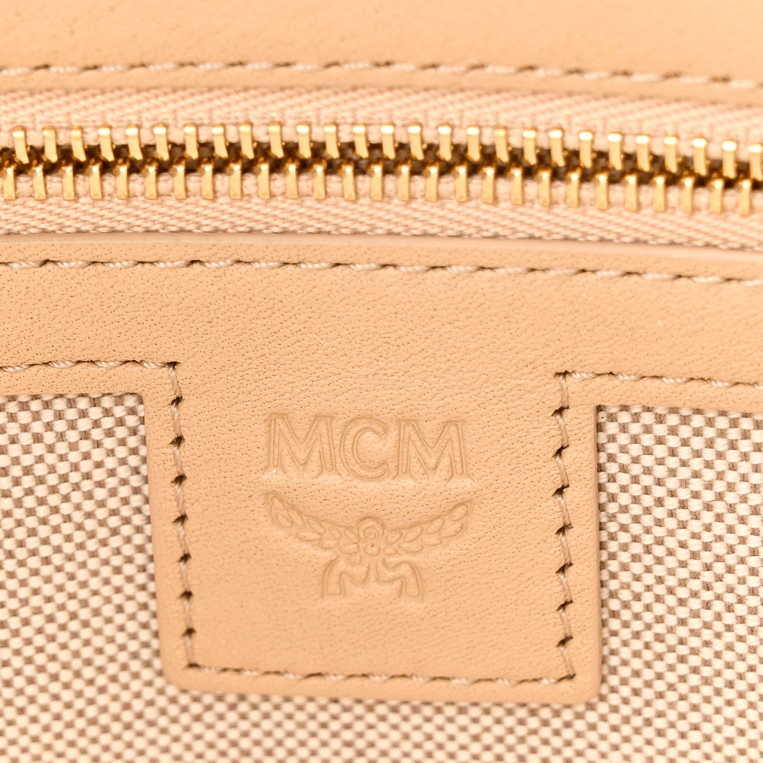 MCM Visetos Nappa Medium Aren Tote Beige 6 of 9