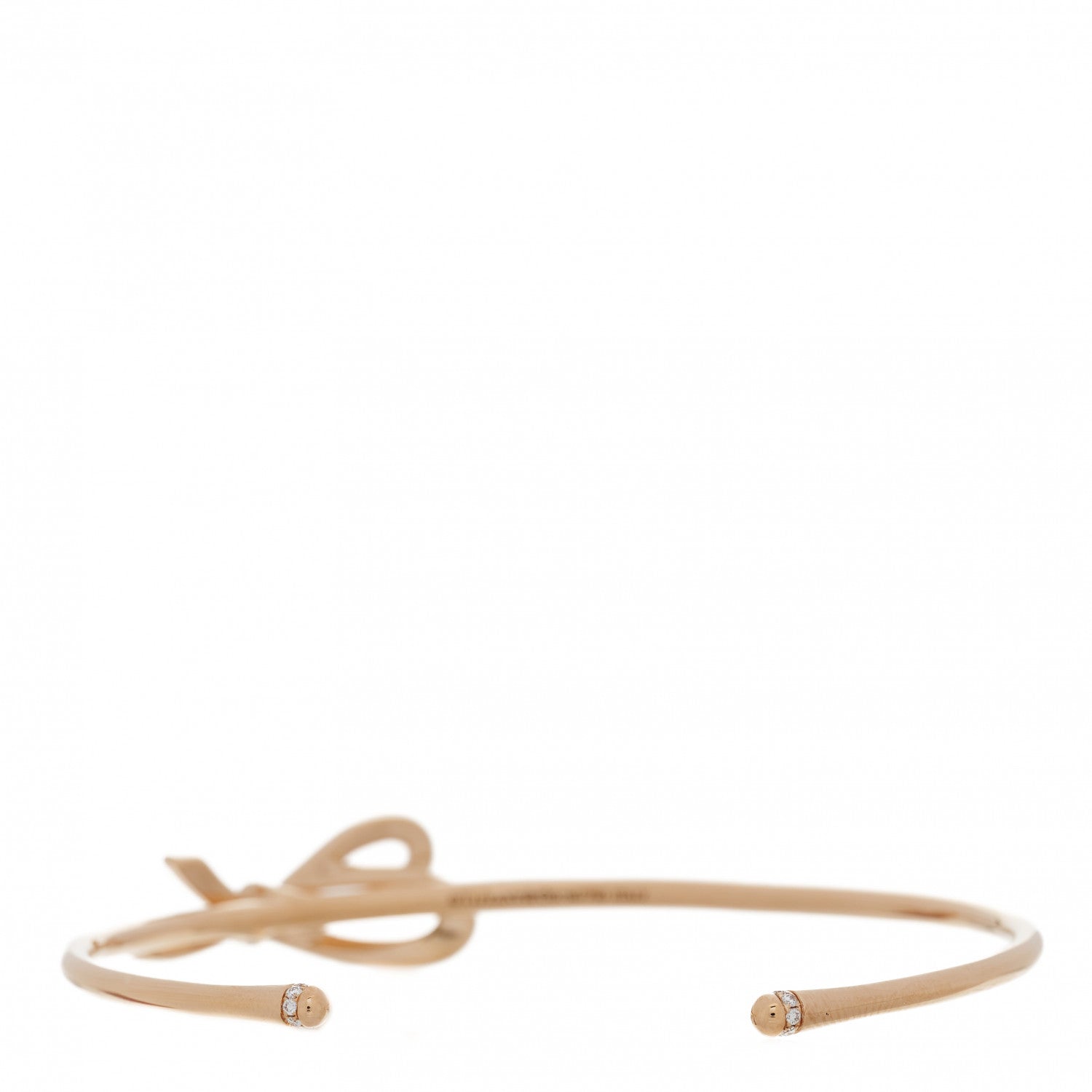 Tiffany 18K Rose Gold Diamond Bow Cuff Bracelet 2 of 4