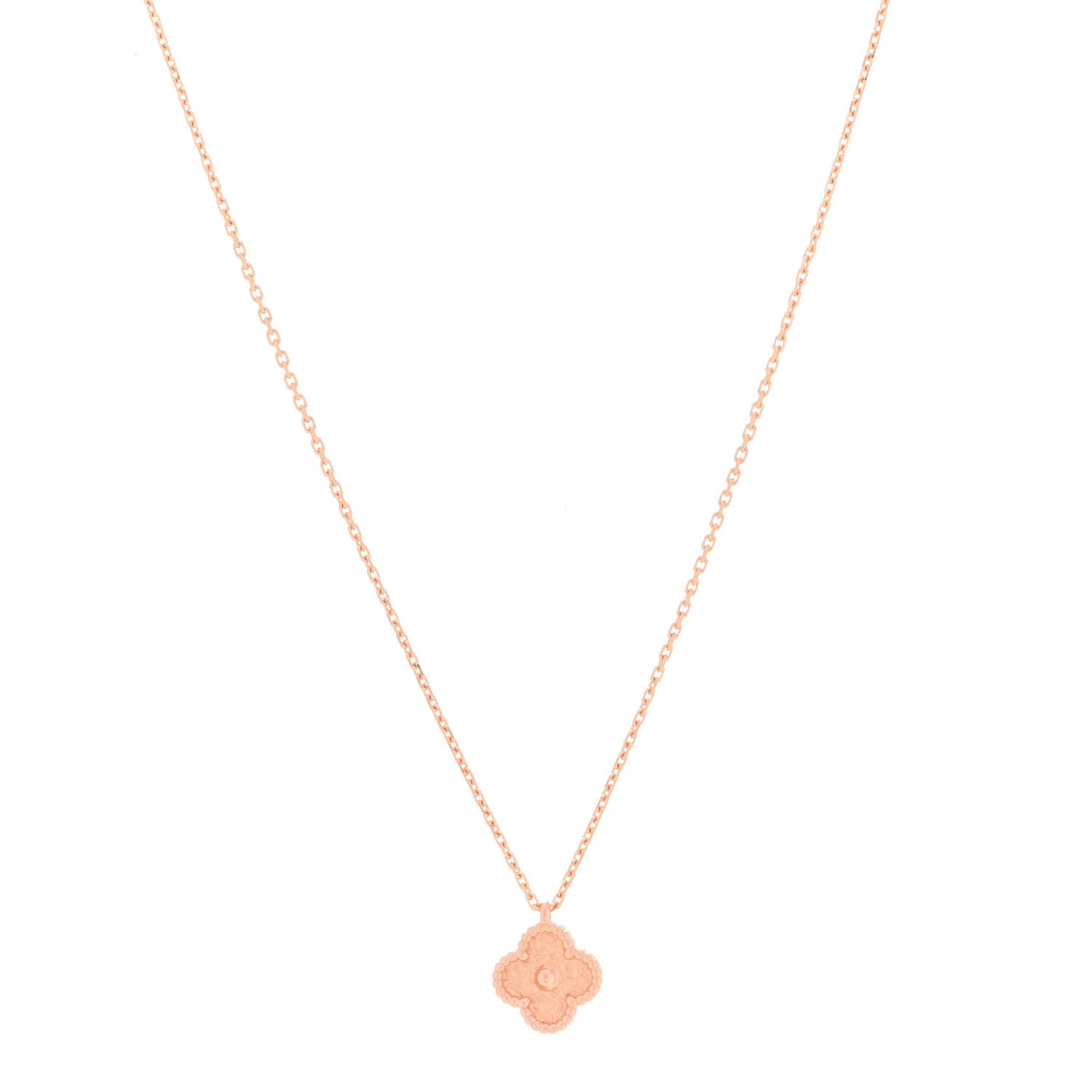 Van Cleef & Arpels 18K Rose Gold Sweet Alhambra Pendant Necklace 1 of 5
