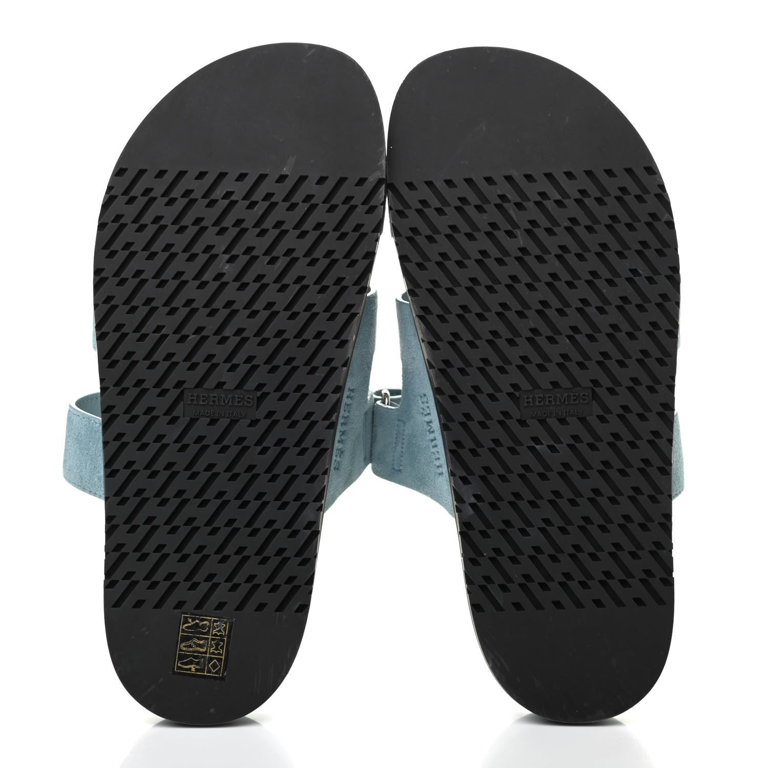 Hermes Suede Goatskin Womens Chypre Sandals 39.5 Vert d'eau 5 of 8