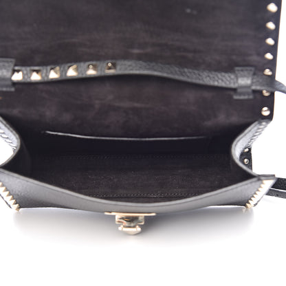Valentino Garavani Pebbled Calfskin Medium Rockstud Flip Lock Crossbody Bag Black 5 of 10