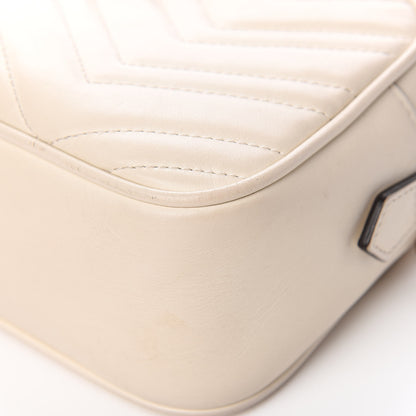 Gucci Calfskin Matelasse Small GG Marmont Chain Shoulder Bag White 9 of 15