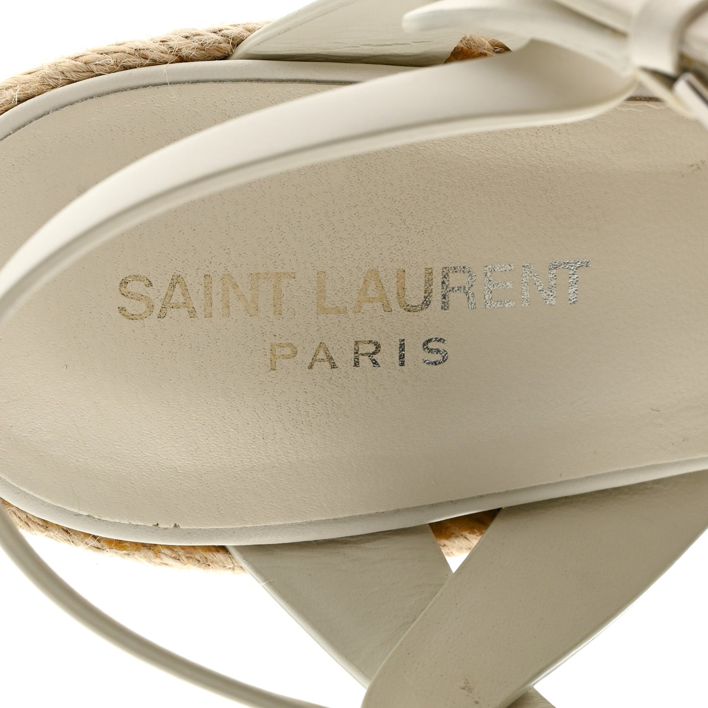 Calfskin Tribute 95 Platform Espadrille Wedge Sandals 39 Porcellana