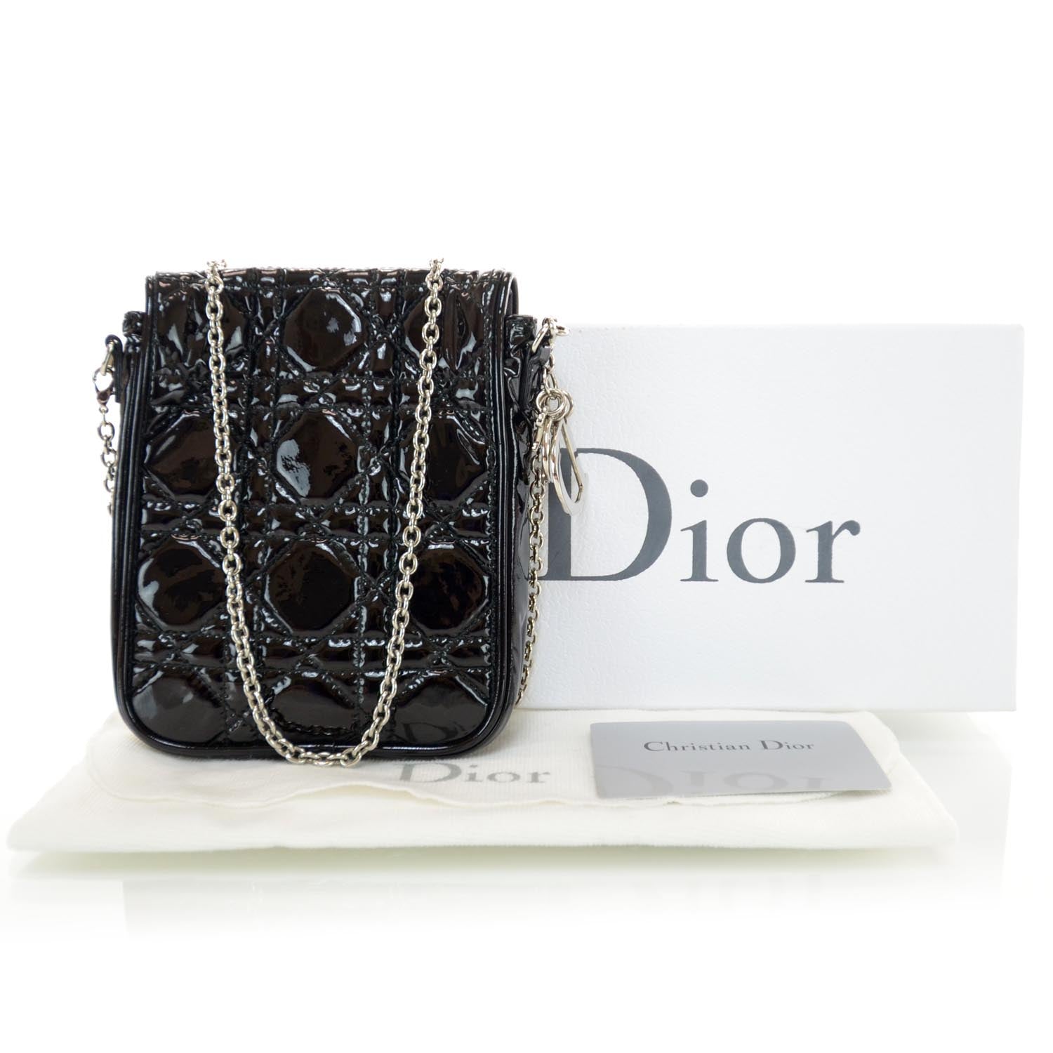 Christian Dior Patent Cannage Cross Body Bag Black 3 of 6