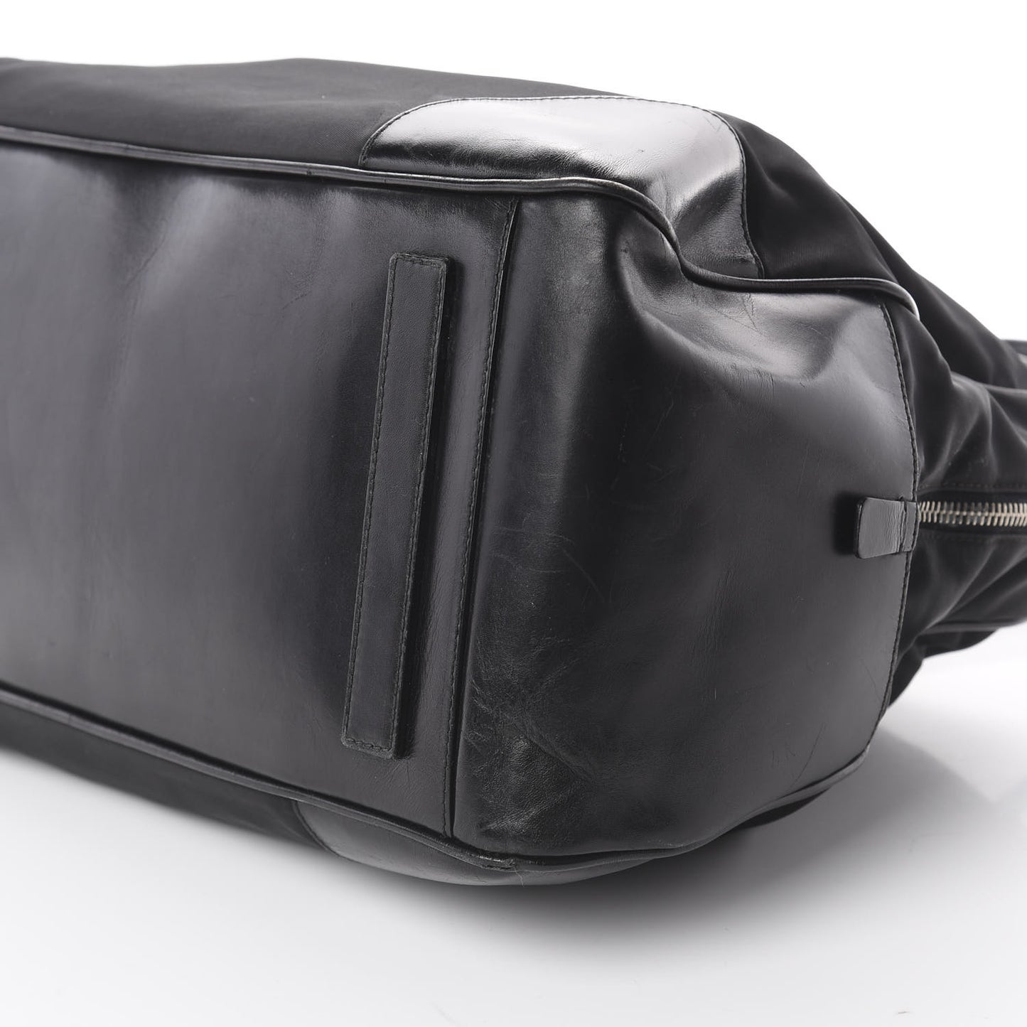Tessuto Nylon Calfskin Tote Black