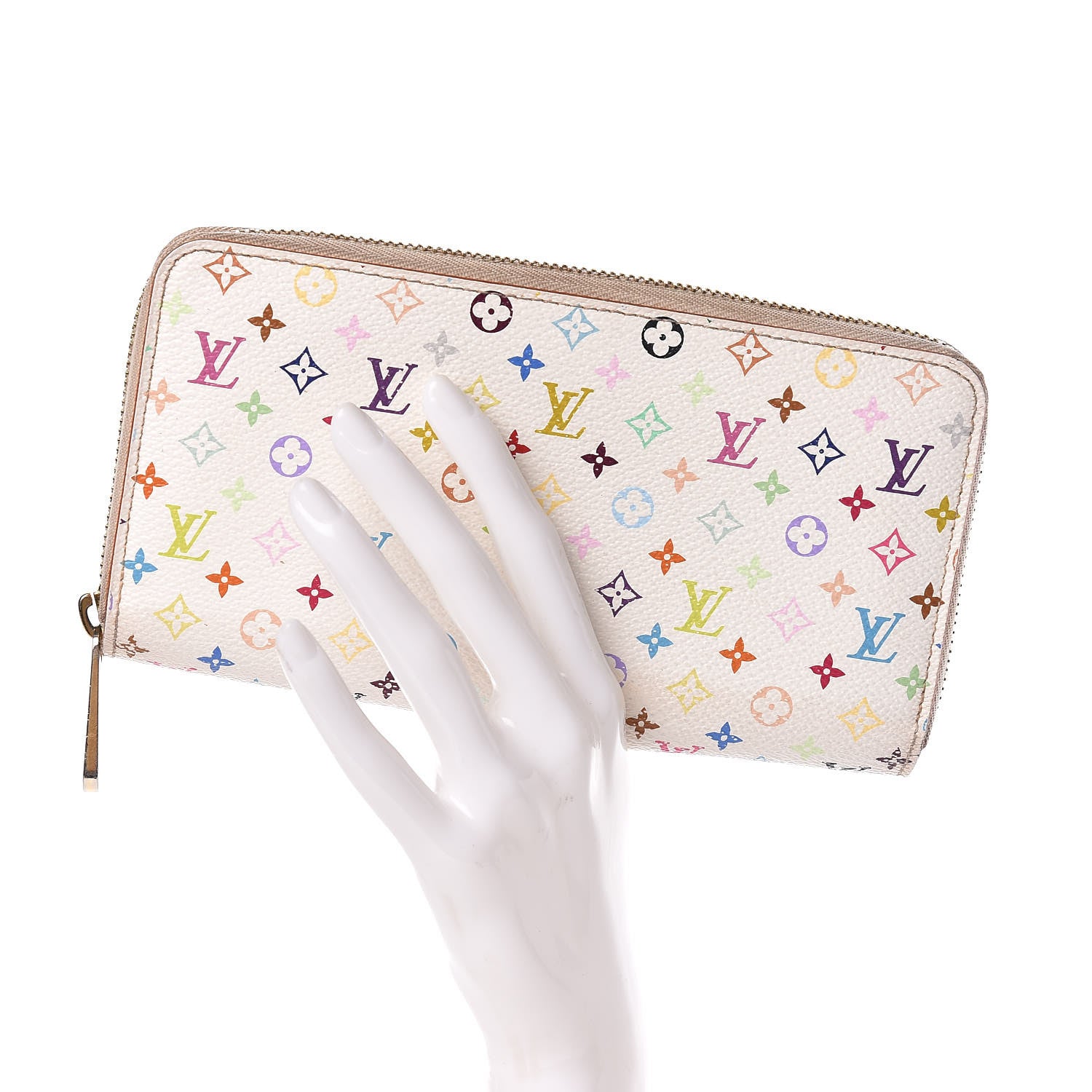 Louis Vuitton Monogram Multicolor Zippy Wallet White Eglantine 2 of 12