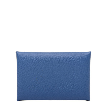 Hermes Epsom Calvi Card Case Deep Bleu 1 of 10