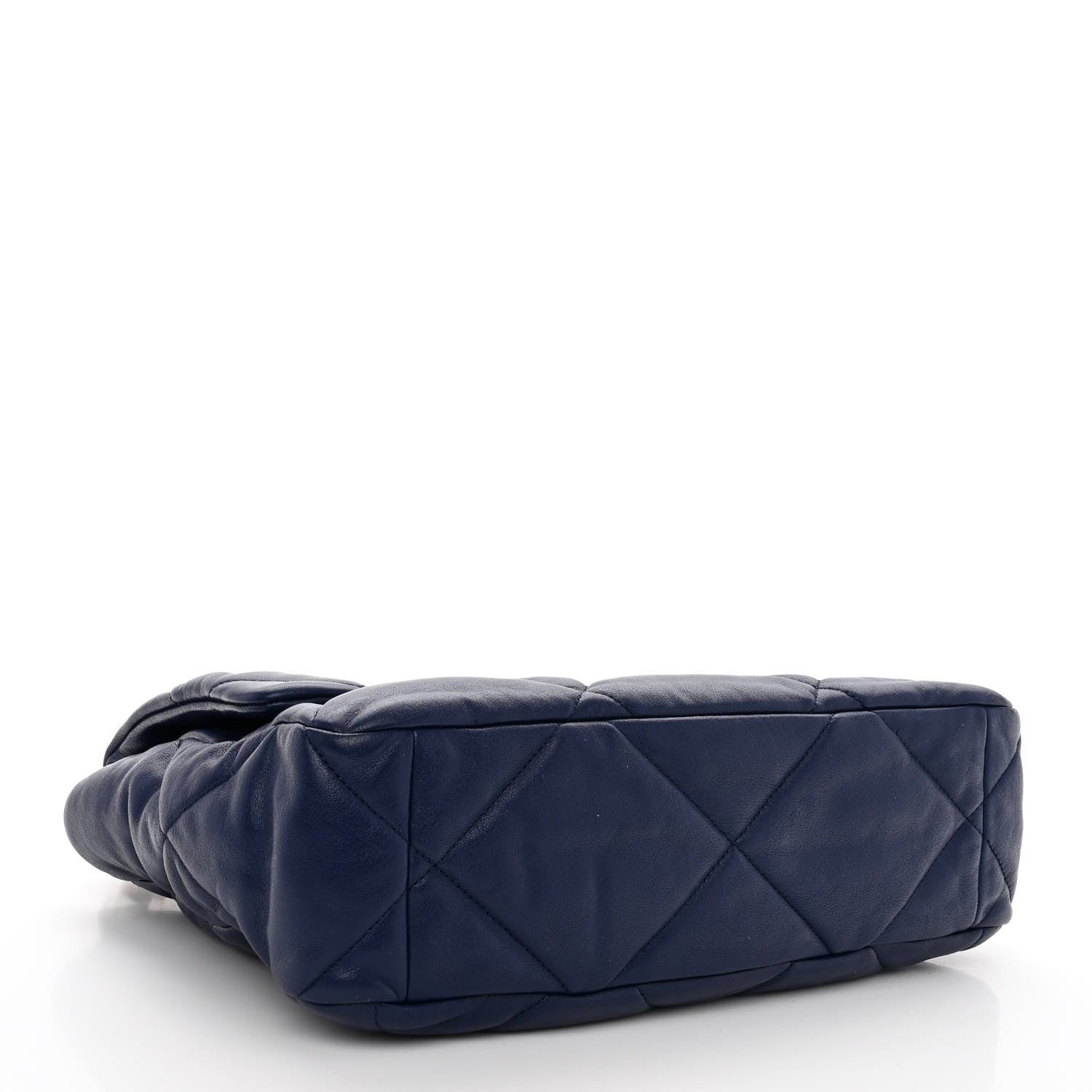 Chanel Goatskin Quilted Large Chanel 19 Flap Dark Blue 4 of 9