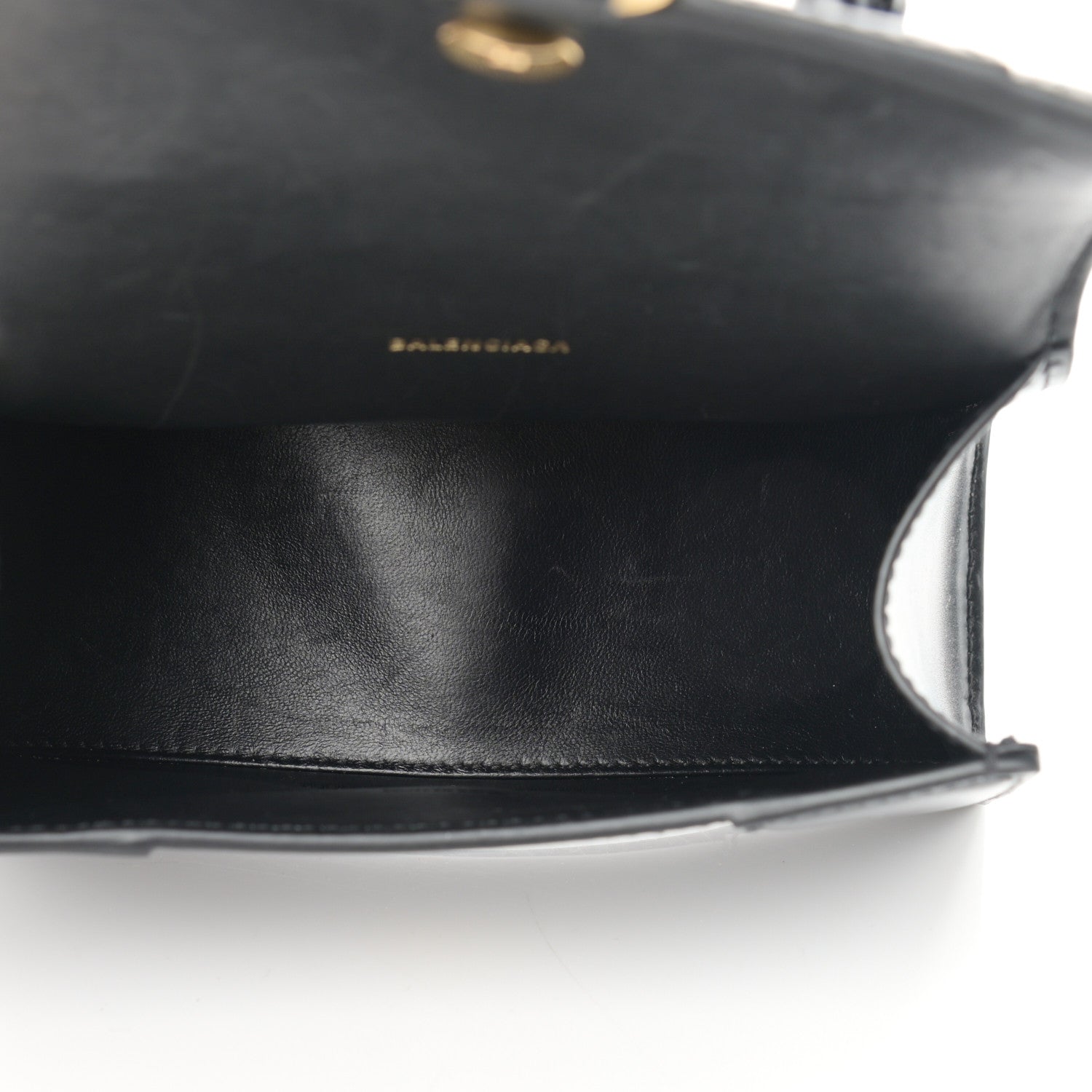 Balenciaga Shiny Box Calfskin Hourglass Top Handle Bag XS Black 5 of 16