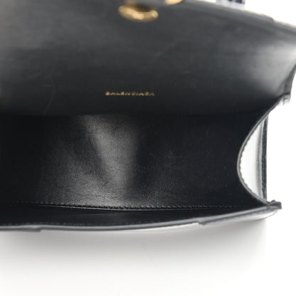 Balenciaga Shiny Box Calfskin Hourglass Top Handle Bag XS Black 5 of 16