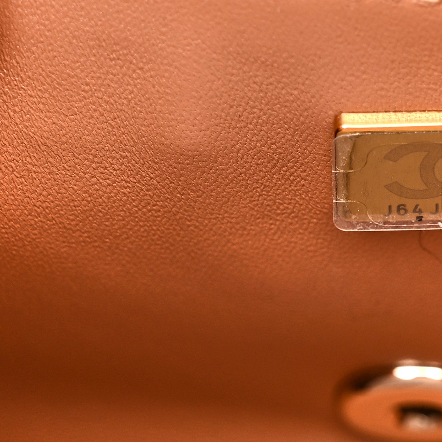 Lambskin Quilted Mini Rectangular Flap Brown