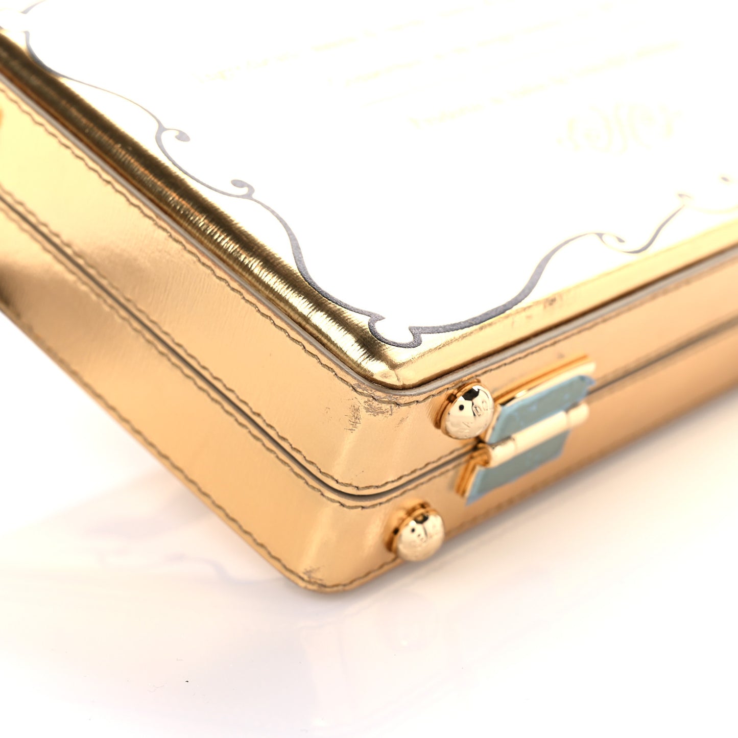 Metallic Calfskin Chocolate Bar Clutch Gold