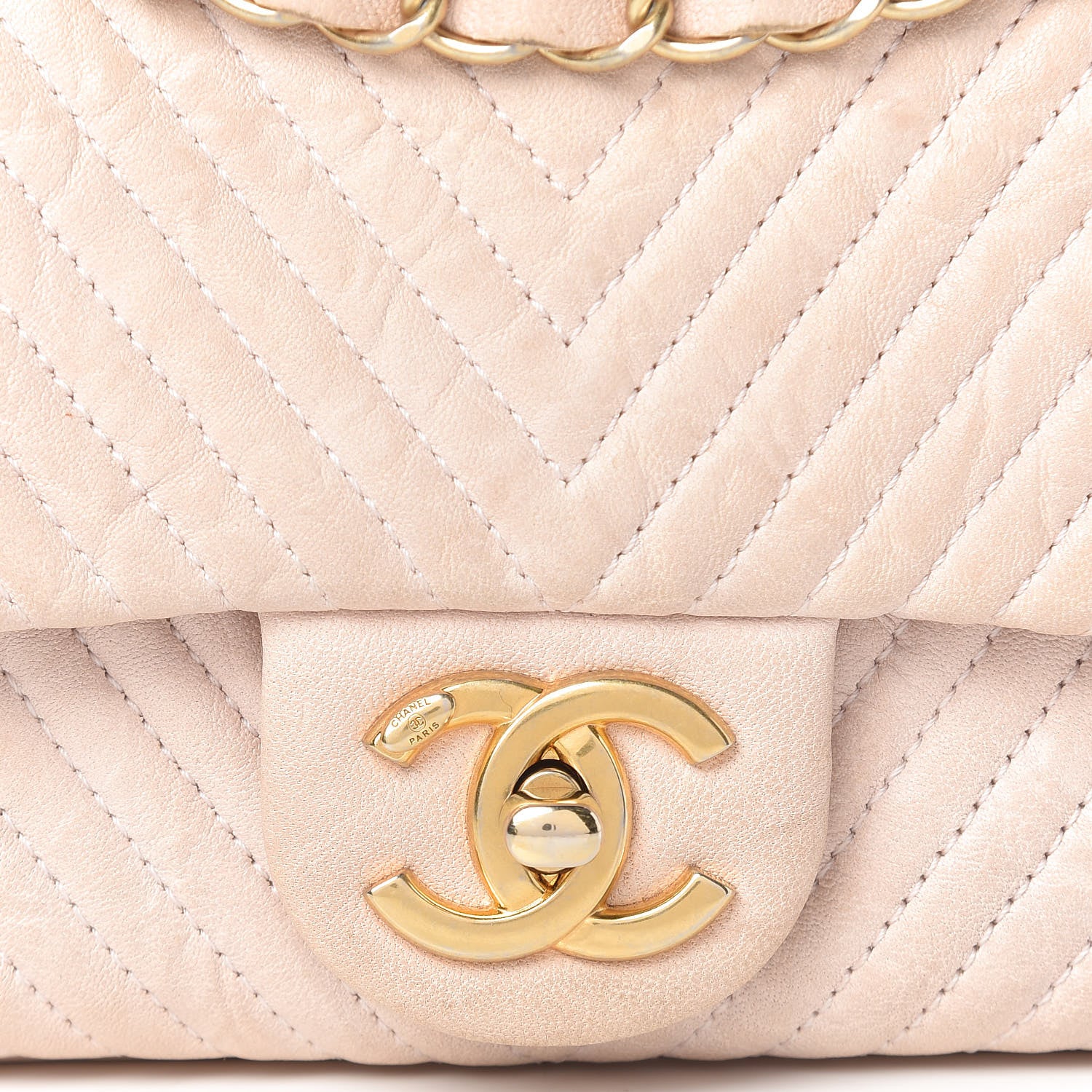 Chanel Calfskin Chevron Small Surpique Flap Ivory 10 of 17