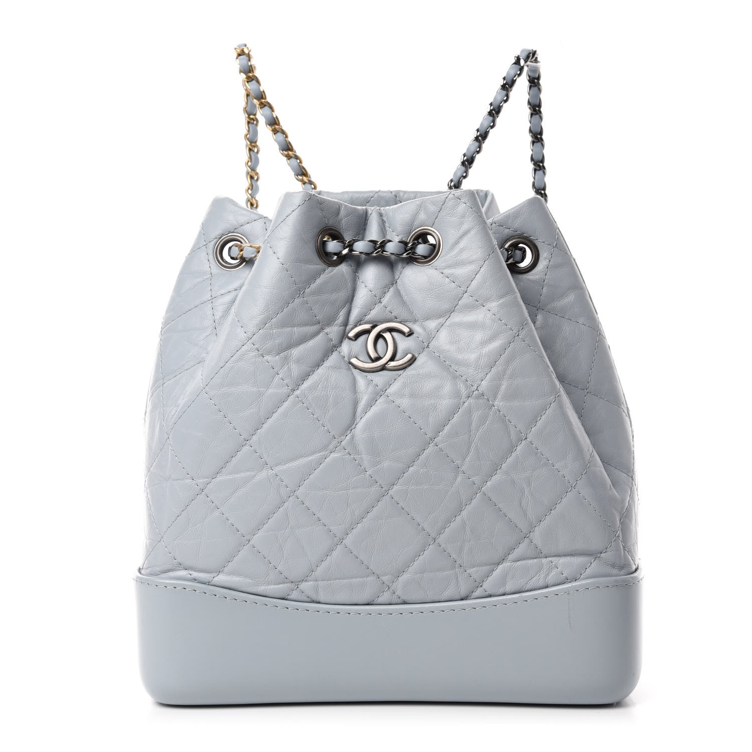 Chanel Aged Calfskin Quilted Small Gabrielle Backpack Light Blue 1 of 11