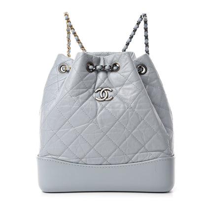 Chanel Aged Calfskin Quilted Small Gabrielle Backpack Light Blue 1 of 11