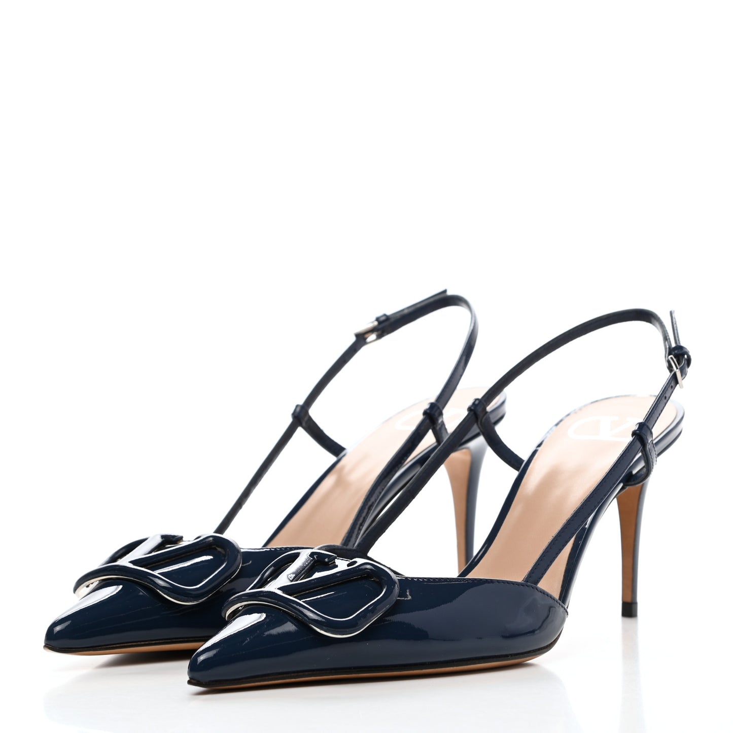Patent Vlogo Slingback 80mm Pumps 39.5 Marine