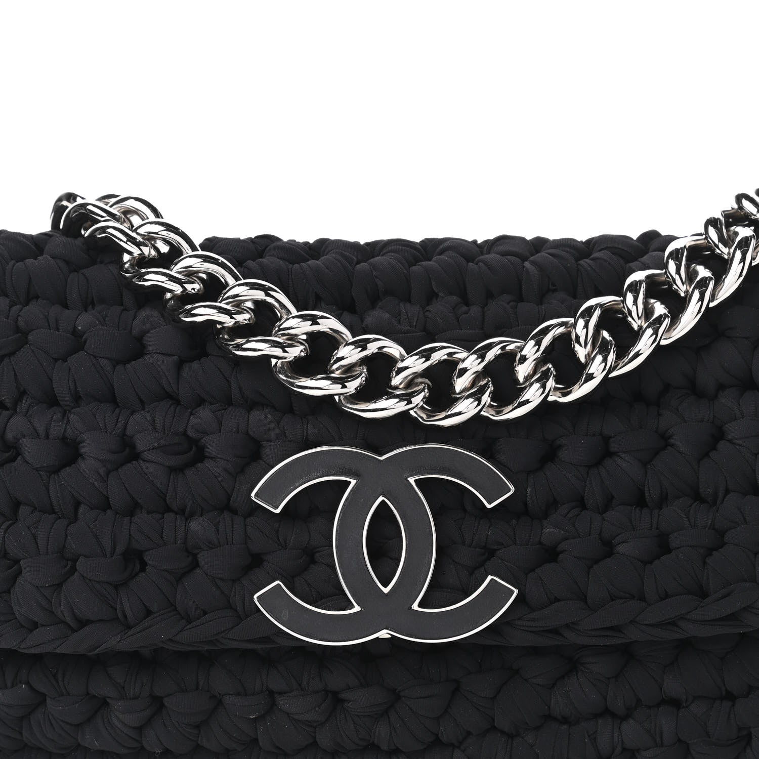 Chanel Crochet Fancy Single Flap Black 10 of 11