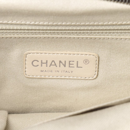 Chanel Glazed Goatskin Double Contrast Stitch Large Tote Brown 8 of 14