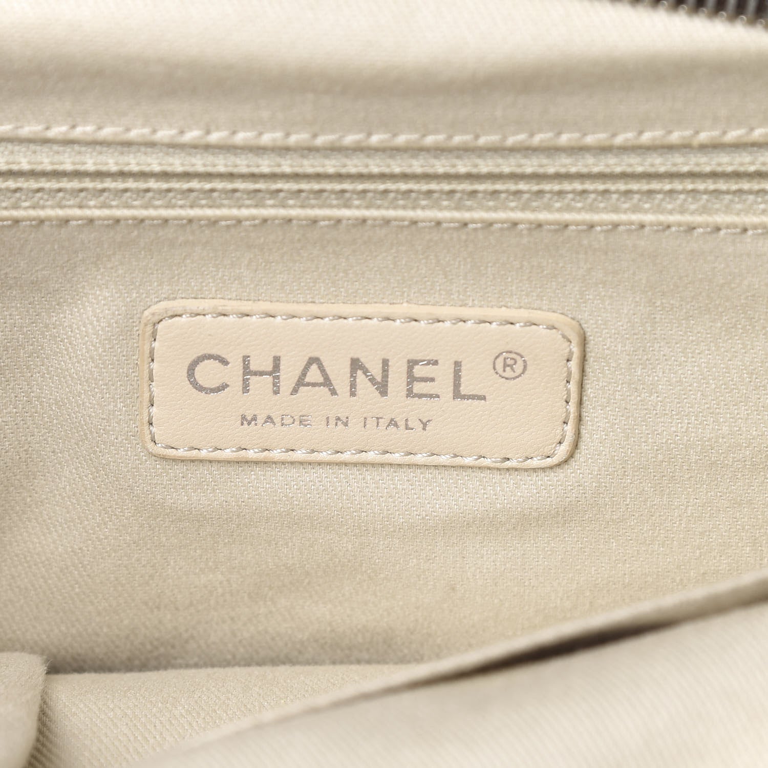 Chanel Glazed Goatskin Double Contrast Stitch Large Tote Brown 8 of 14