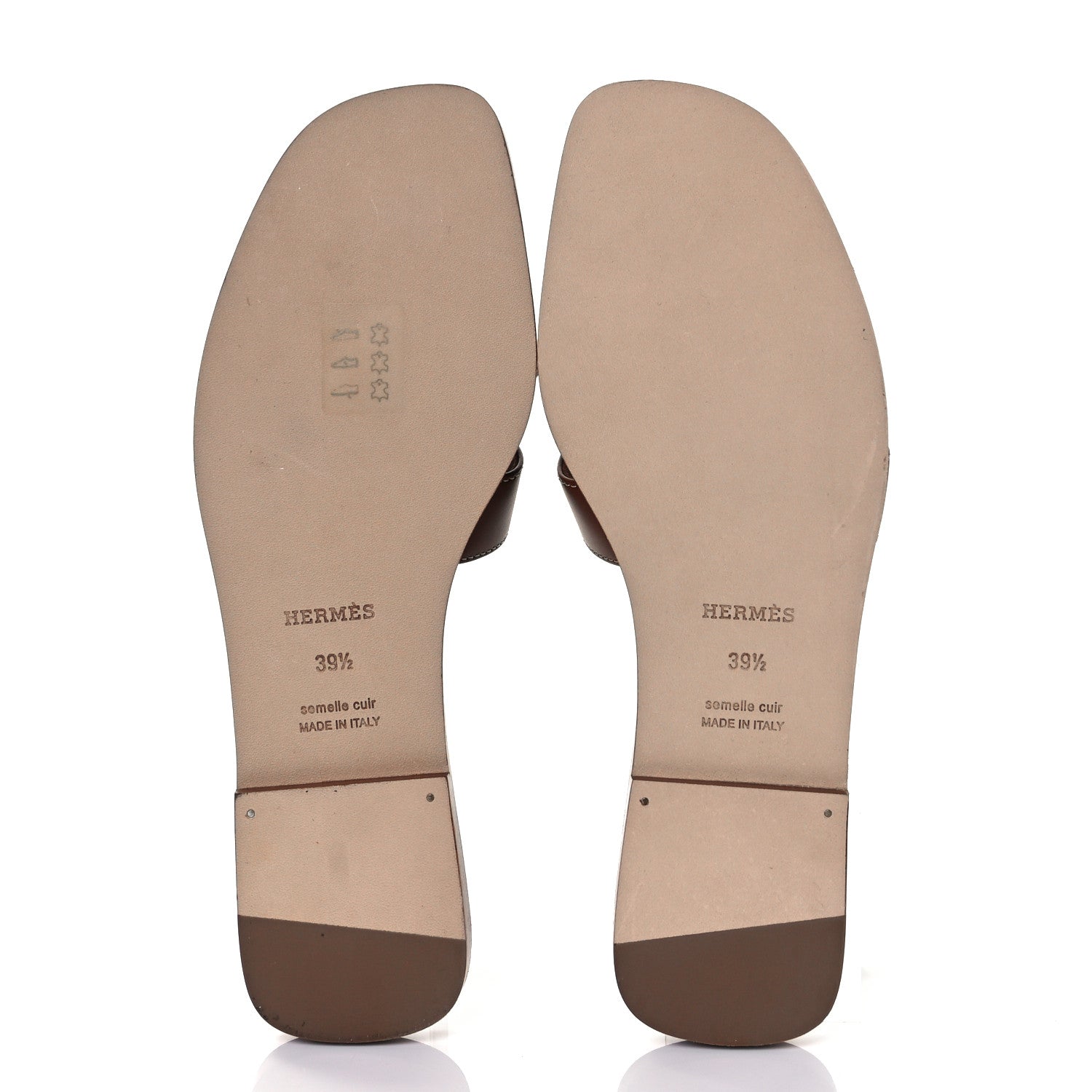 Hermes Box Calfskin Oran Sandals 39.5 Gold 5 of 9