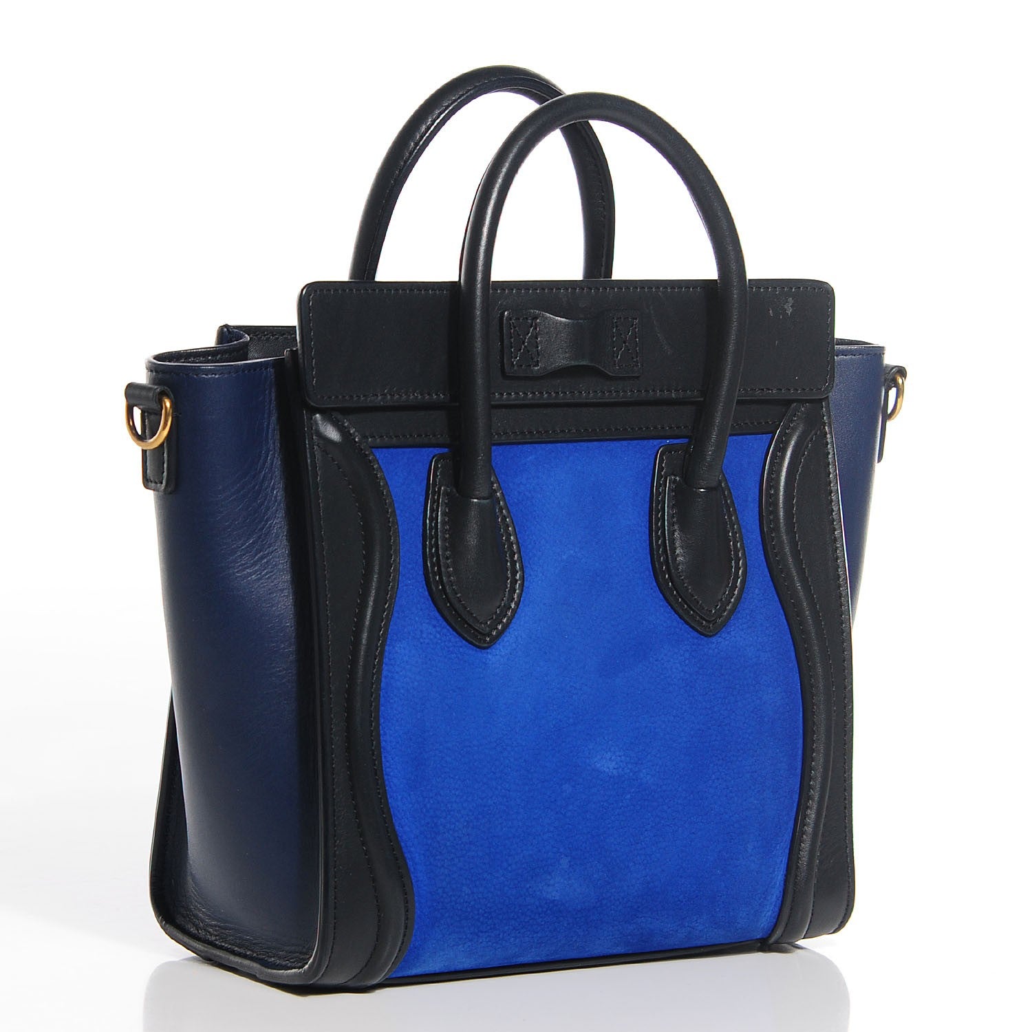 Celine Smooth Calfskin Nubuck Nano Tri-Color Luggage Bright Blue 2 of 8
