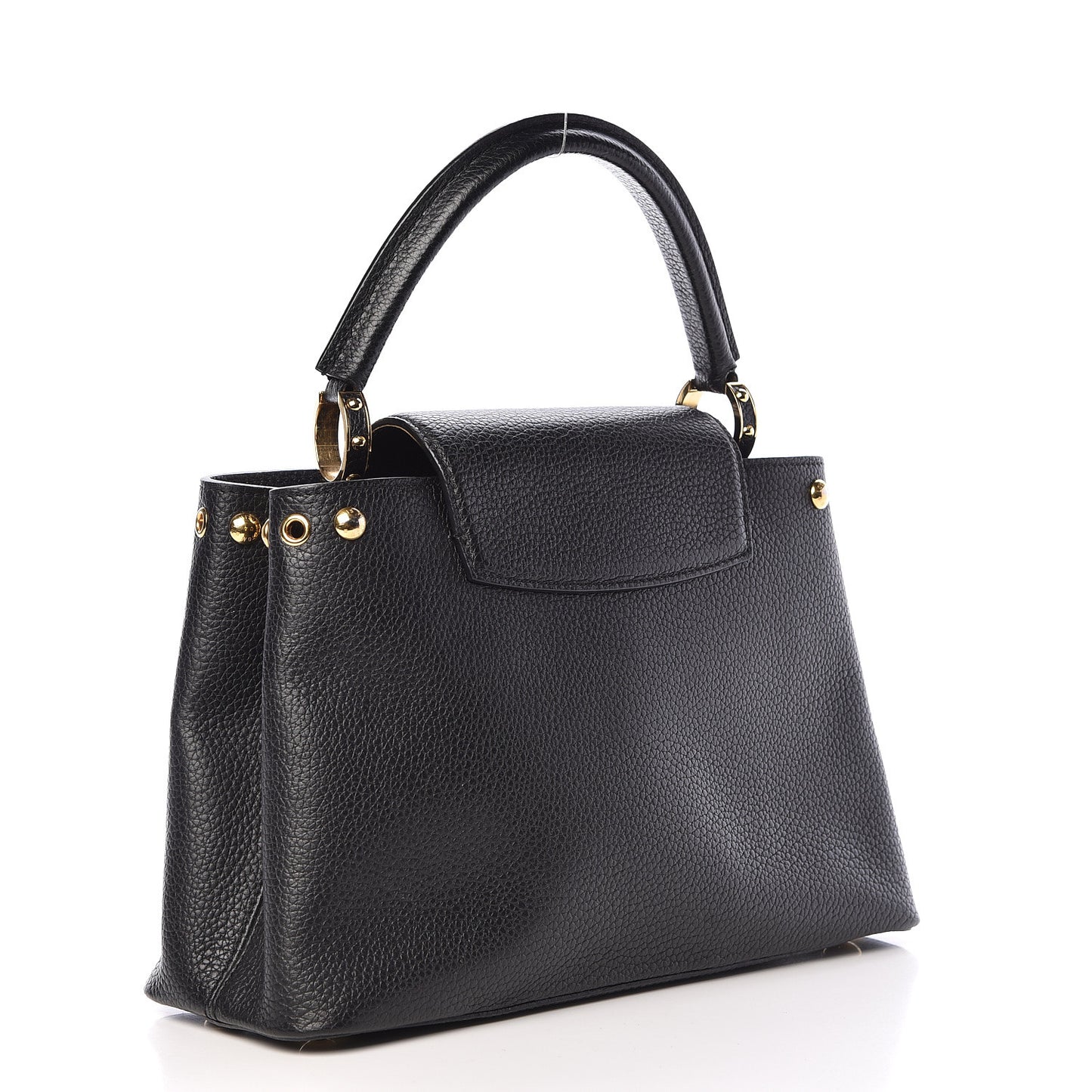 Taurillon Studded Capucines PM Black