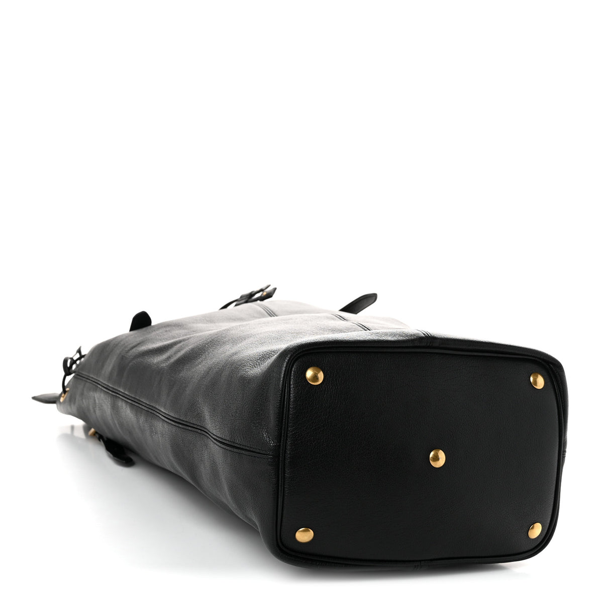 Saint Laurent Lambskin Medium Riva Drawstring Bag Black 5 of 10