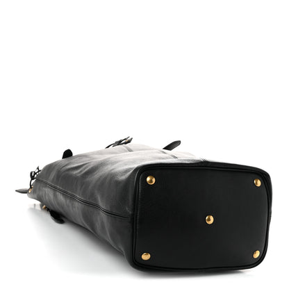 Saint Laurent Lambskin Medium Riva Drawstring Bag Black 5 of 10