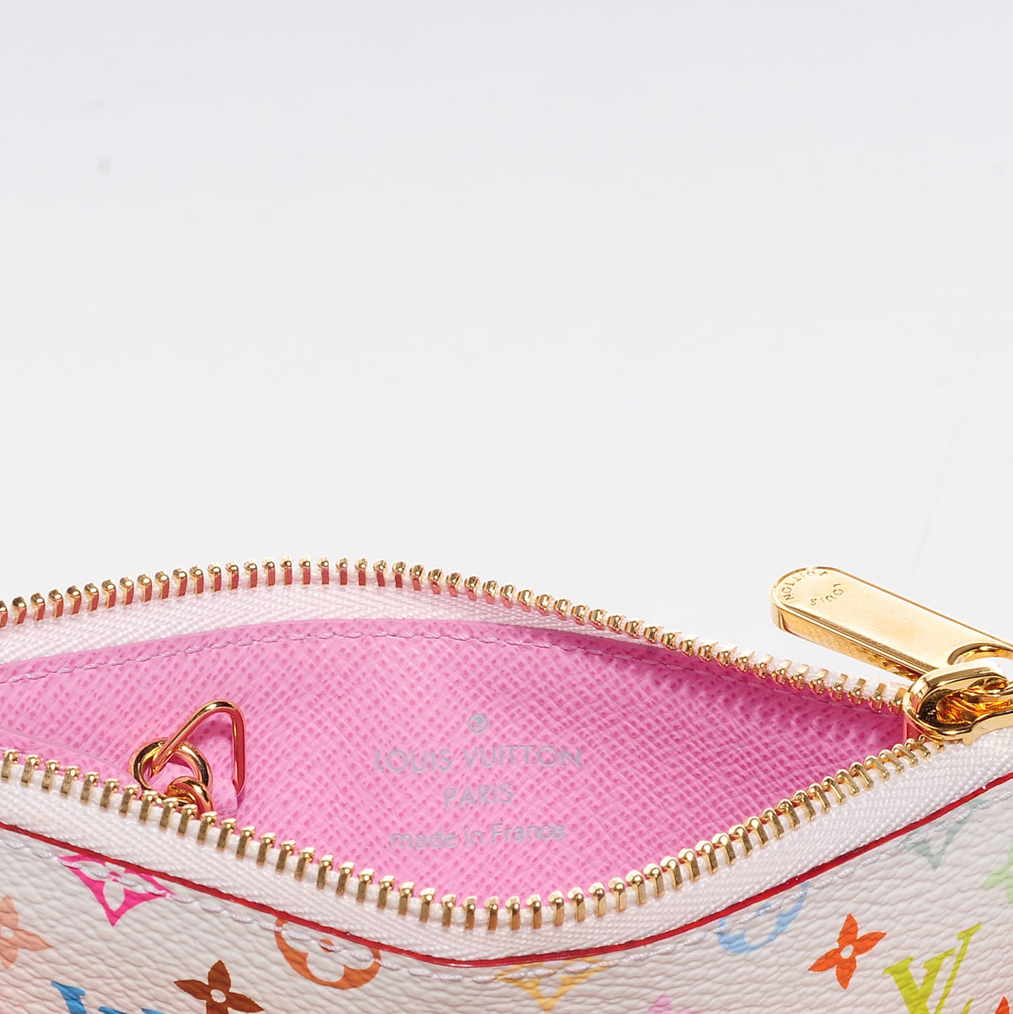 Monogram Multicolor Key Pouch White Litchi