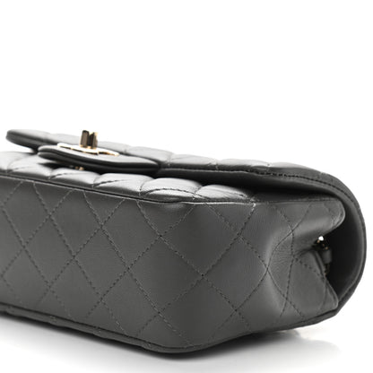 Chanel Lambskin Quilted Mini Rectangular Flap Dark Grey 9 of 9