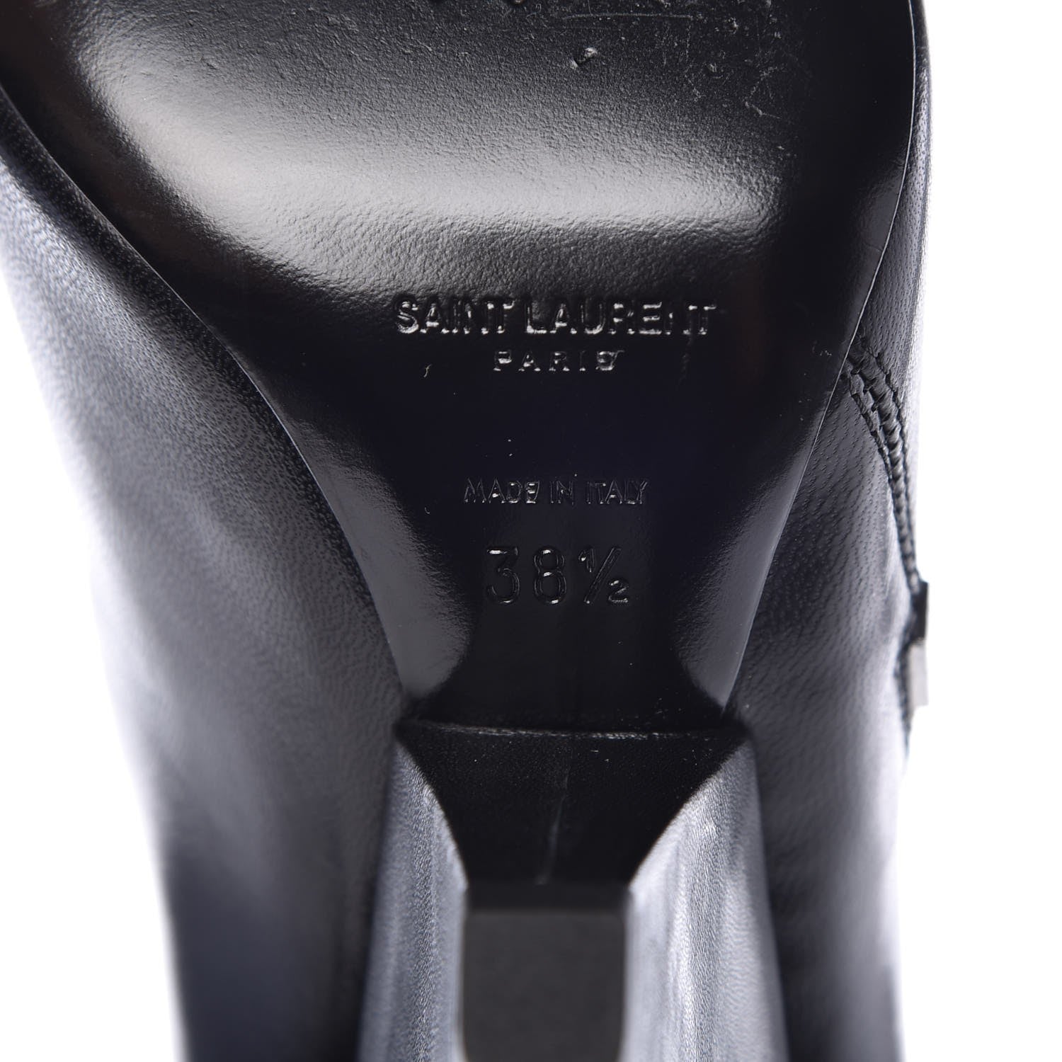 Saint Laurent Calfskin Niki 105 Wedge Booties 38.5 Black 6 of 9