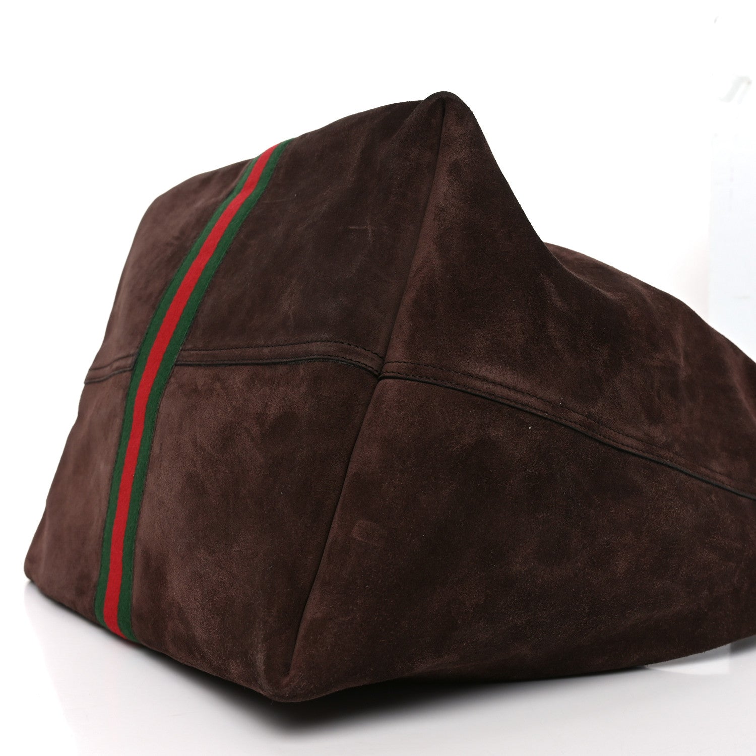 Gucci Suede Textured Dollar Calfskin Web Medium Jackie 1961 Crossbody Bag Brown 11 of 11